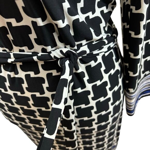 Ladies Laundry by Shelli Segal Brand Large Print Houndstooth Shirt‎ Dress Size 2 - Picture 2 of 10